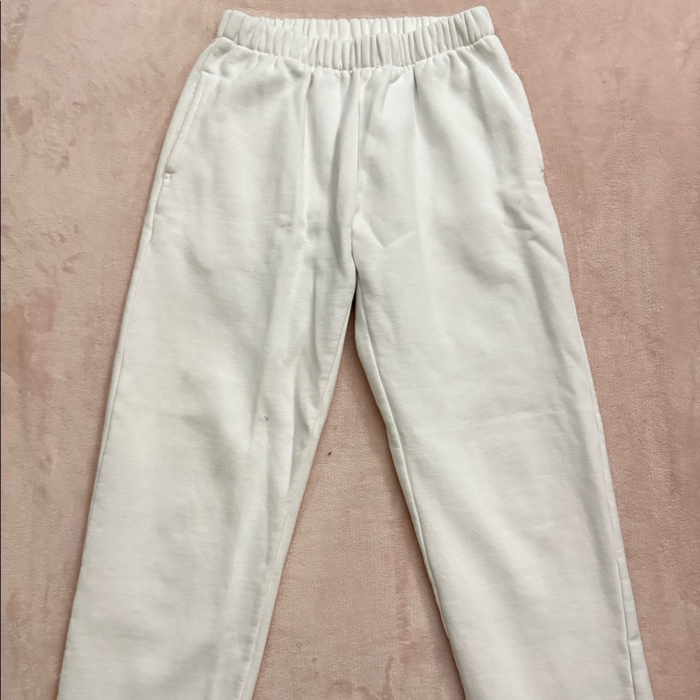 Brandy Melville White Wide Leg Sweatpants